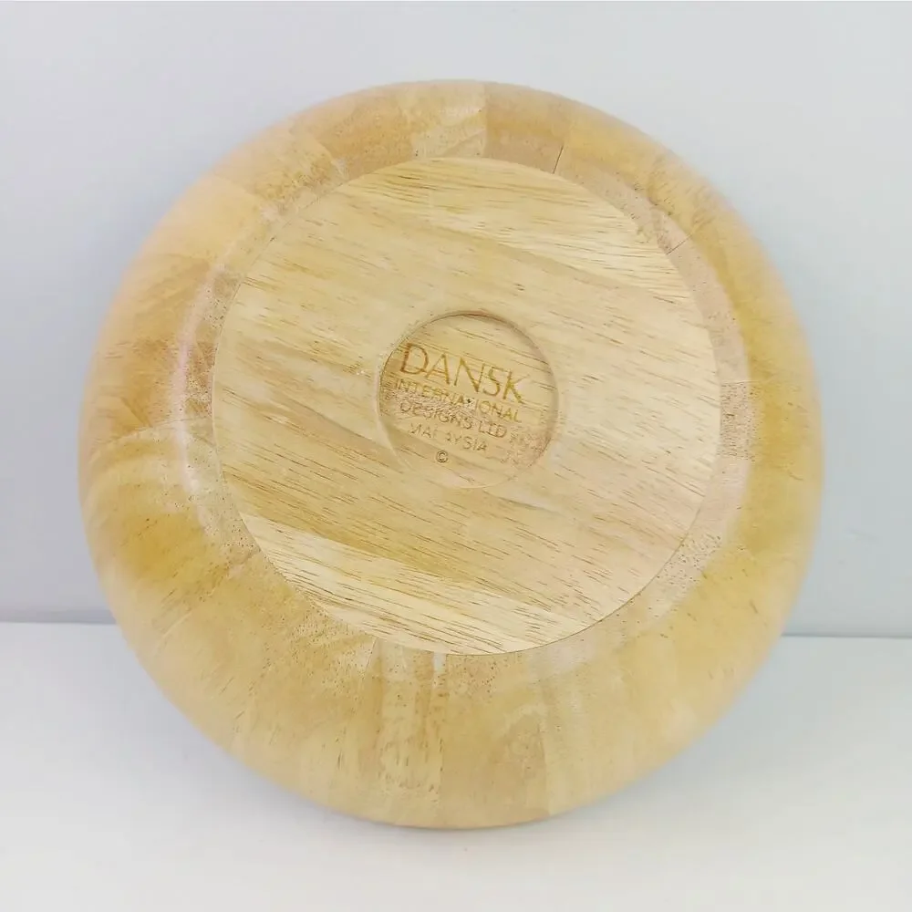 Dansk VTG Blonde Wood Serving / Salad Bowl – Danish Modern MCM Stamped Malaysia